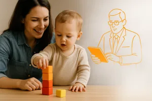 ребёнок считает кубики, изображение будущего бухгалтера
